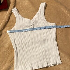 White Ribbed Tank Top Sz XS